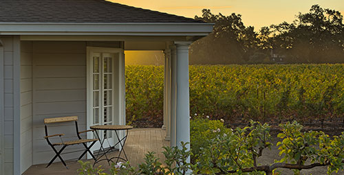 Porch view of the vineyards